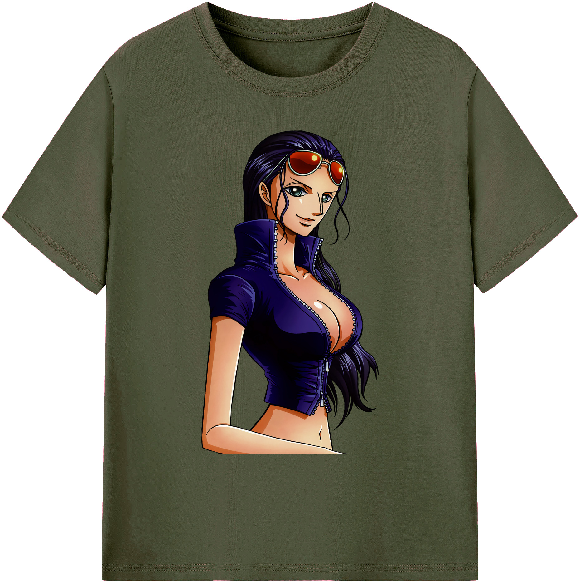 ワンピース ニコ・ロビン ONE PIECE Nico Robin 綿100％ メンズ半袖Tシャツ｜肌触りやわらか＆通気性